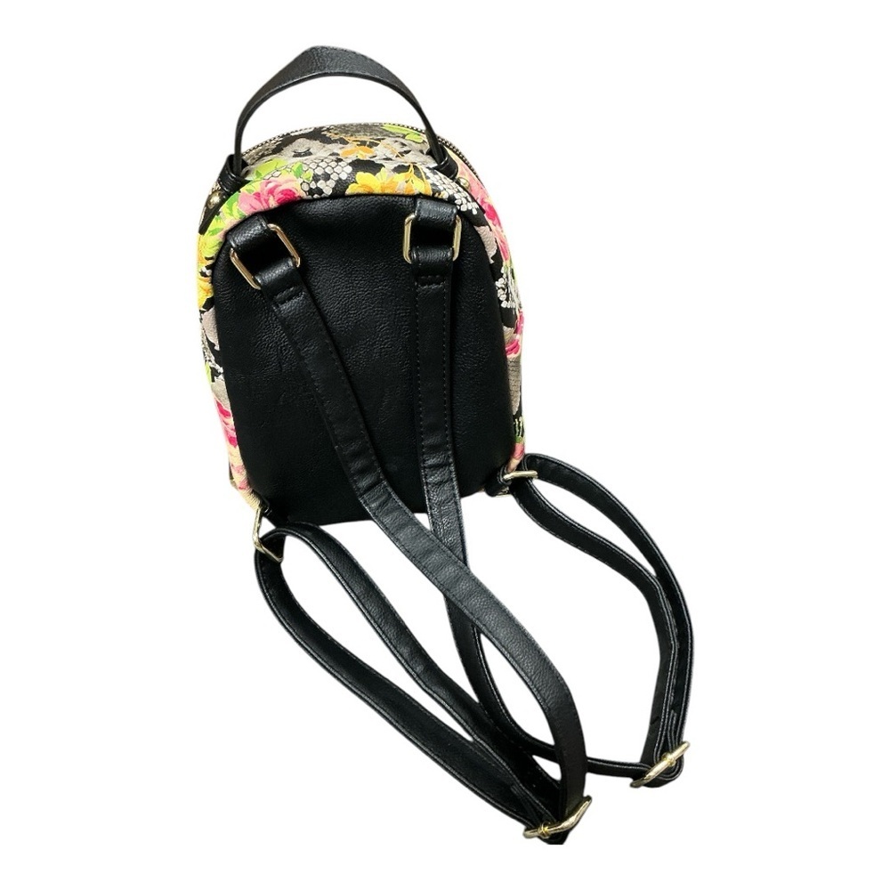 Betsey Johnson - EC - Puppy Face Yellow and Pink Floral Backpack - Picture 4 of 7
